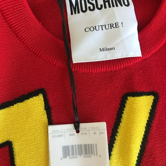 NWT RARE Moschino Couture 1/2 Off Sweater - Picture 5 of 7